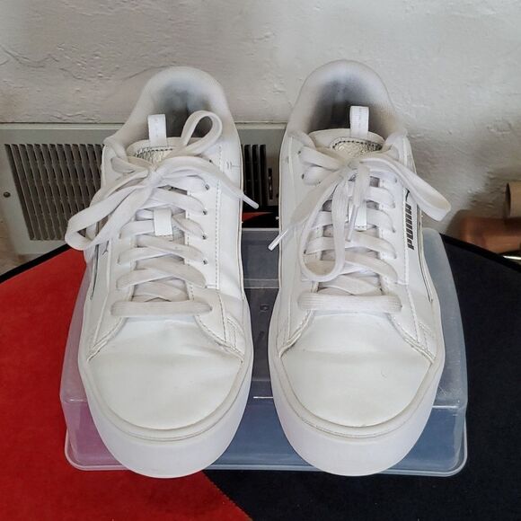 Puma Women's Smash Platform V3 Pop-Up White Size 8 - Picture 4 of 15